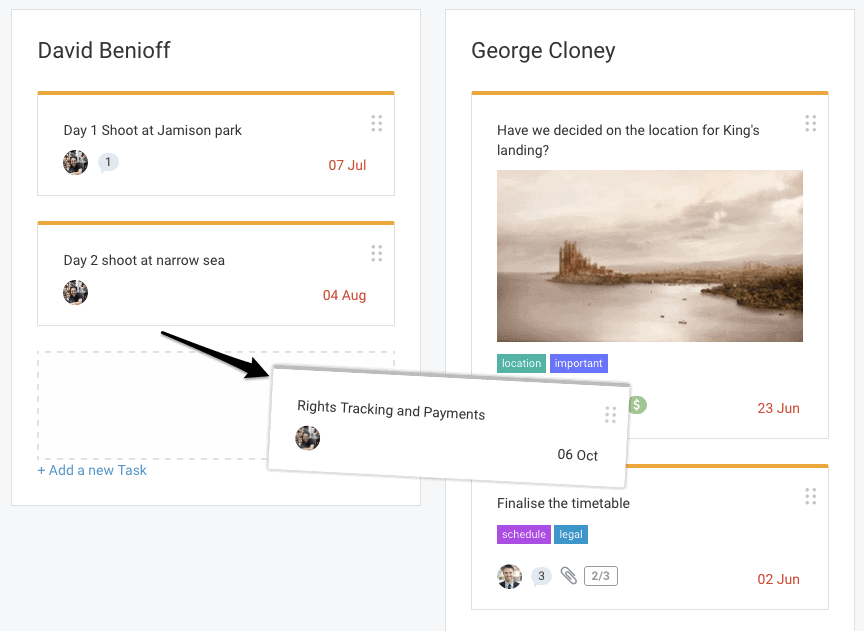 Drag & Drop Kanban Cards Horizontally or Vertically