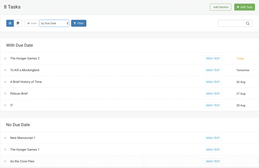 Group Tasks by Due Date