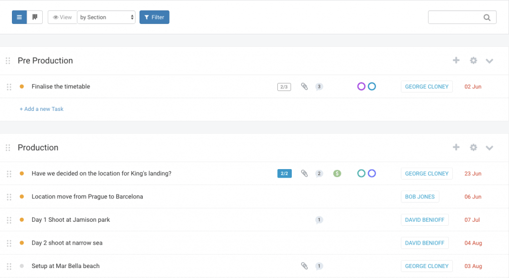 View Groups by Sections
