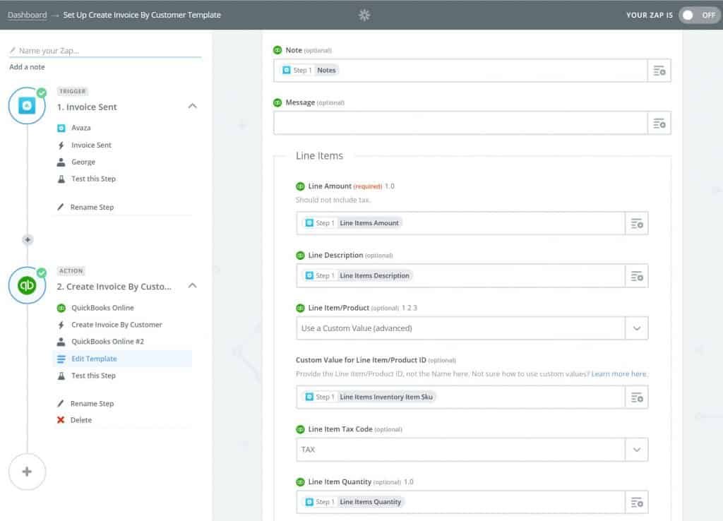 Zapier Field Mapping