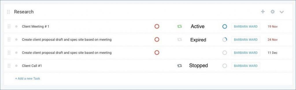 Recurring Tasks Icons