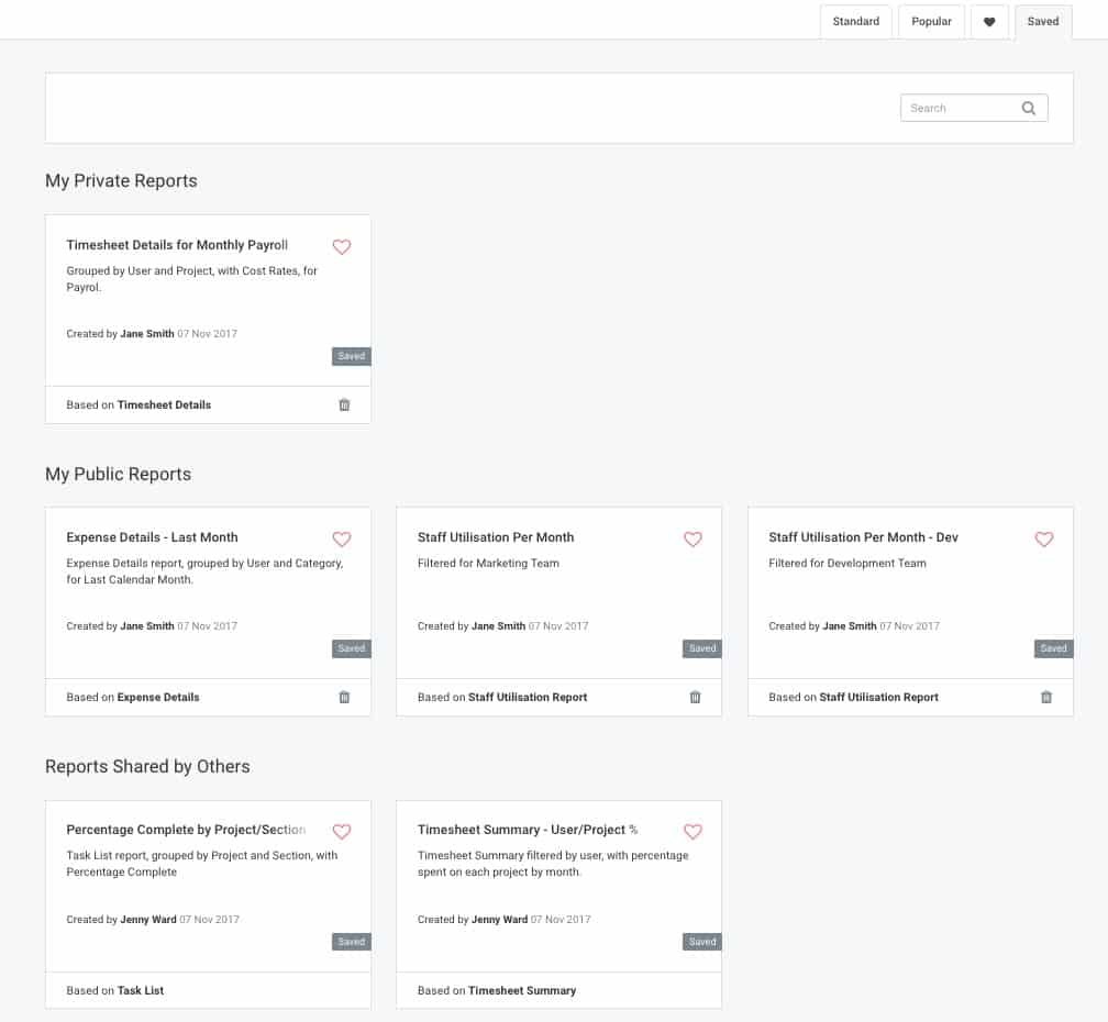 Save & Share Avaza Reports